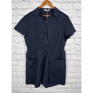 BELLE POQUE Women's Navy Elegant Retro Short Sleeve Romper 2XL NWT